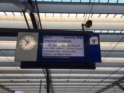 オランダ鉄道の電光掲示板