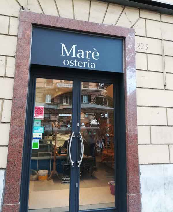 ローマの新鮮魚のレストランOsteria-Maré