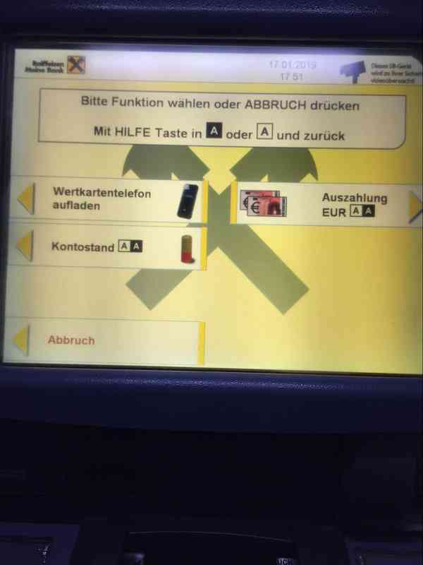 オーストリア ATM 画面1