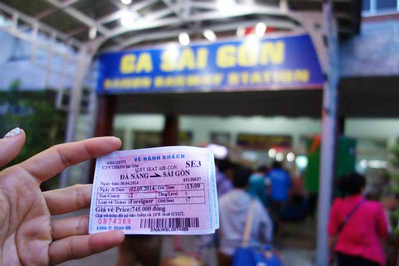 ベトナムの列車のチケット