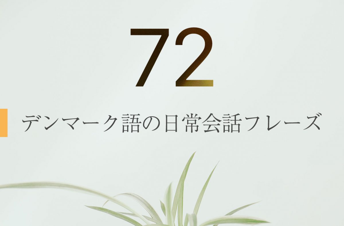 生活に役立つ！シーン別デンマーク語の日常会話フレーズ７２選