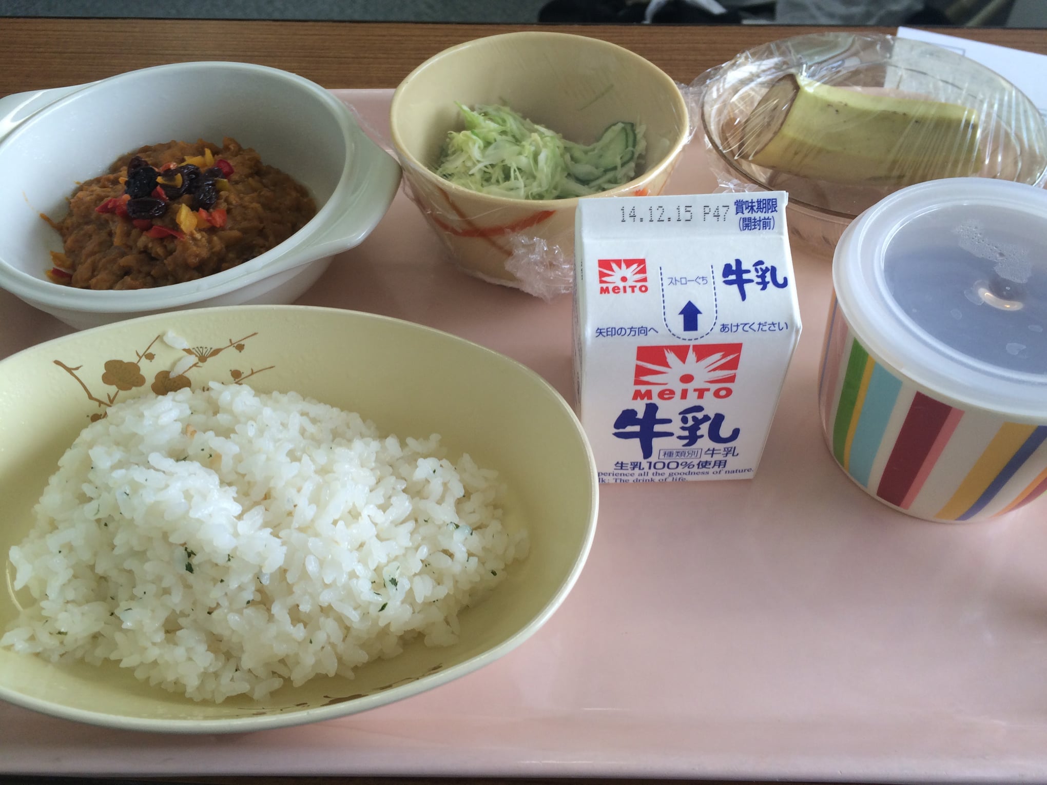 日本で緊急入院したときの病院食